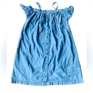 GAP Girls Blue Denim Short Sleeve Dress, Size 14-16 XXL, Knee Length